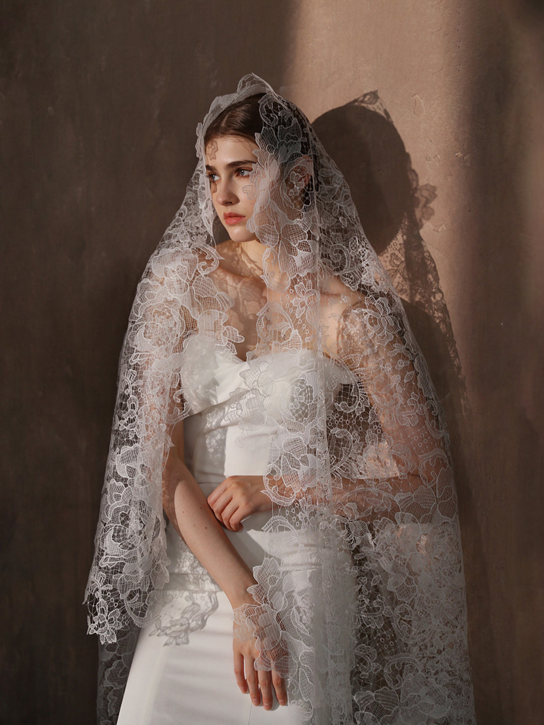 One Layer Ivory Lace Bridal Wedding Veil One Layer Ivory Lace Bridal Wedding Veil