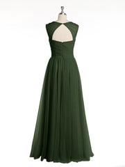 Cross-Pleated Tulle Long Dresses with Beaded Straps Olive Green Plus Size