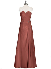 Strapless Sweetheart Neck Dress with Slit-Terracotta Plus Size