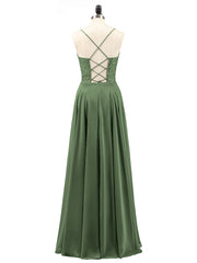 Spaghetti Strap Lace Dress with Corset Back-Olive Green