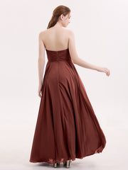 Strapless Sweetheart Maxi Bridesmaid Dress-Terracotta