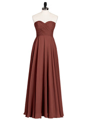 Strapless Sweetheart Maxi Bridesmaid Dress-Terracotta