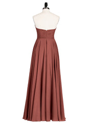 Strapless Sweetheart Maxi Bridesmaid Dress-Terracotta
