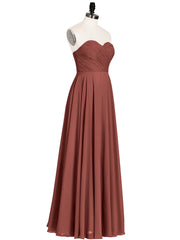 Strapless Sweetheart Maxi Bridesmaid Dress-Terracotta