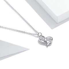 Silver Infinity Heart Necklaces Birthday Gifts