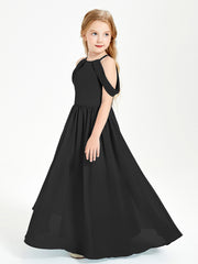 Dreamy Off the Shoulder Bridesmaid Gown for Junior Black