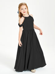 Dreamy Off the Shoulder Bridesmaid Gown for Junior Black