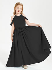 Dreamy Off the Shoulder Bridesmaid Gown for Junior Black