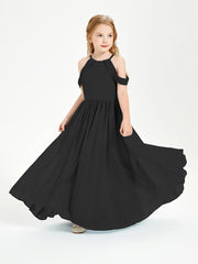 Dreamy Off the Shoulder Bridesmaid Gown for Junior Black