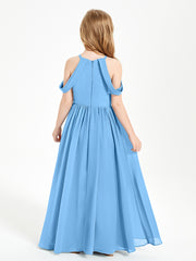Dreamy Off the Shoulder Bridesmaid Gown for Junior Blue