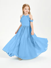 Dreamy Off the Shoulder Bridesmaid Gown for Junior Blue