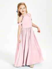 Dreamy Off the Shoulder Bridesmaid Gown for Junior Blushing Pink