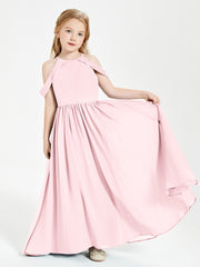 Dreamy Off the Shoulder Bridesmaid Gown for Junior Blushing Pink