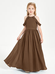 Dreamy Off the Shoulder Bridesmaid Gown for Junior Brown