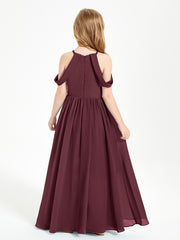 Dreamy Off the Shoulder Bridesmaid Gown for Junior Cabernet