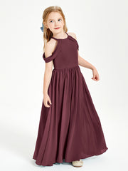 Dreamy Off the Shoulder Bridesmaid Gown for Junior Cabernet