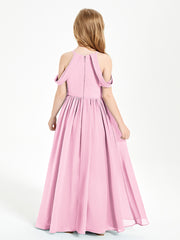 Dreamy Off the Shoulder Bridesmaid Gown for Junior Candy Pink