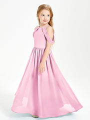 Dreamy Off the Shoulder Bridesmaid Gown for Junior Candy Pink