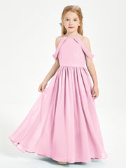 Dreamy Off the Shoulder Bridesmaid Gown for Junior Candy Pink
