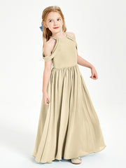 Dreamy Off the Shoulder Bridesmaid Gown for Junior Champagne