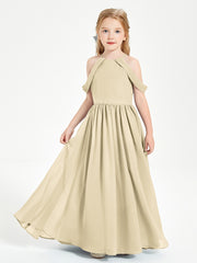 Dreamy Off the Shoulder Bridesmaid Gown for Junior Champagne