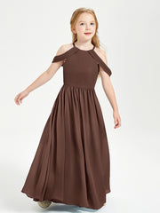 Dreamy Off the Shoulder Bridesmaid Gown for Junior Chocolate
