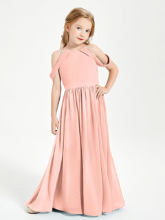 Dreamy Off the Shoulder Bridesmaid Gown for Junior Coral