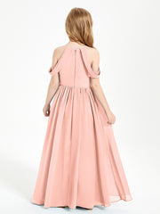 Dreamy Off the Shoulder Bridesmaid Gown for Junior Coral