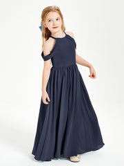 Dreamy Off the Shoulder Bridesmaid Gown for Junior Dark Navy