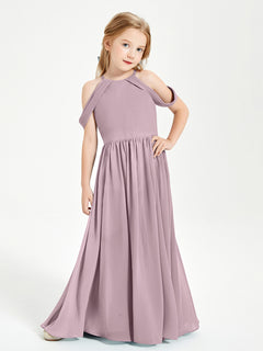 Dreamy Off the Shoulder Bridesmaid Gown for Junior Dusk