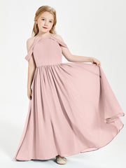Dreamy Off the Shoulder Bridesmaid Gown for Junior Dusty Rose