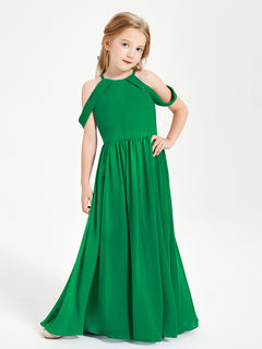 Dreamy Off the Shoulder Bridesmaid Gown for Junior Emerald