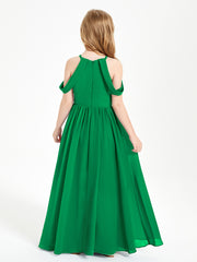 Dreamy Off the Shoulder Bridesmaid Gown for Junior Emerald