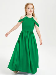 Dreamy Off the Shoulder Bridesmaid Gown for Junior Emerald
