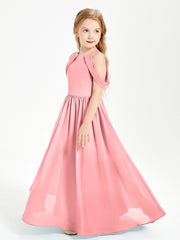 Dreamy Off the Shoulder Bridesmaid Gown for Junior Flamingo