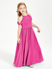 Dreamy Off the Shoulder Bridesmaid Gown for Junior Fuchsia