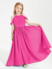 Dreamy Off the Shoulder Bridesmaid Gown for Junior Fuchsia