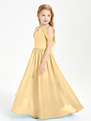 Dreamy Off the Shoulder Bridesmaid Gown for Junior Gold