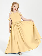 Dreamy Off the Shoulder Bridesmaid Gown for Junior Gold