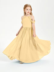 Dreamy Off the Shoulder Bridesmaid Gown for Junior Gold