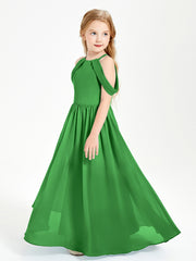 Dreamy Off the Shoulder Bridesmaid Gown for Junior Green