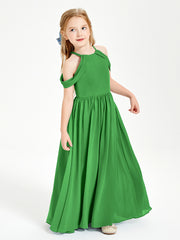 Dreamy Off the Shoulder Bridesmaid Gown for Junior Green