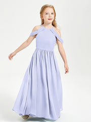 Dreamy Off the Shoulder Bridesmaid Gown for Junior Lavender