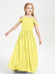 Dreamy Off the Shoulder Bridesmaid Gown for Junior Lemon
