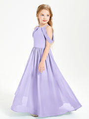 Dreamy Off the Shoulder Bridesmaid Gown for Junior Lilac