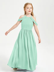 Dreamy Off the Shoulder Bridesmaid Gown for Junior Mint Green