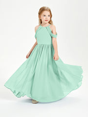 Dreamy Off the Shoulder Bridesmaid Gown for Junior Mint Green