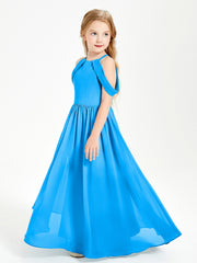 Dreamy Off the Shoulder Bridesmaid Gown for Junior Ocean Blue