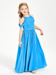 Dreamy Off the Shoulder Bridesmaid Gown for Junior Ocean Blue