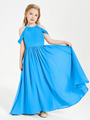 Dreamy Off the Shoulder Bridesmaid Gown for Junior Ocean Blue